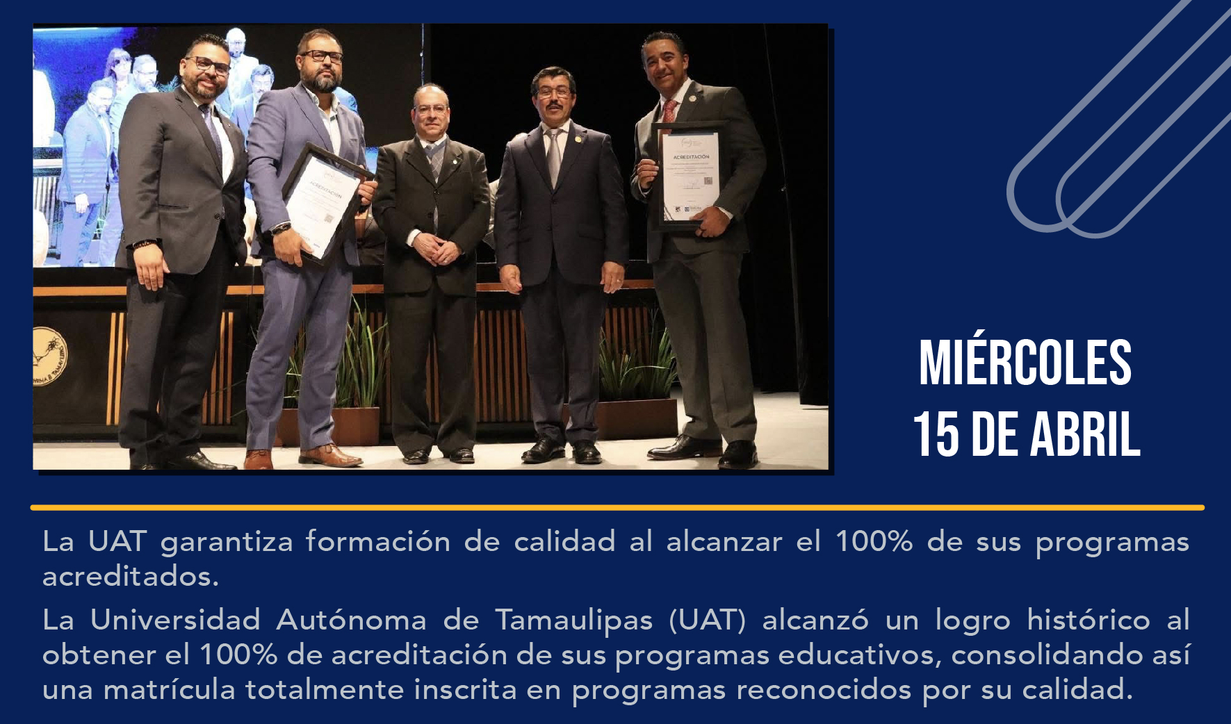 La UAT garantiza formación de calidad al alcanzar el 100% de sus programas acreditados