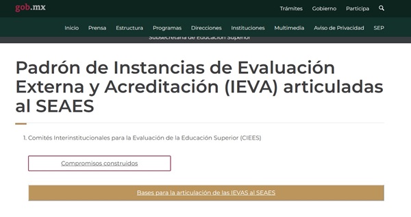 Primer Agencia en Incorporarse al Sistema de Evaluación y Acreditación de la Educación Superior (SEAES)